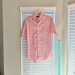 Zachary Prell Size M Short Sleeve Pink Button Up Casual Shirt